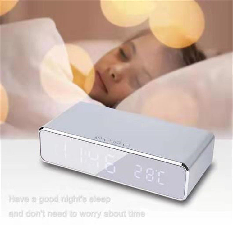 Foreign Trade Main Push AliExpress Multi-function Wireless Charging Desktop Wireless Charging Alarm Clock Clock Thermometer Wireless Charging