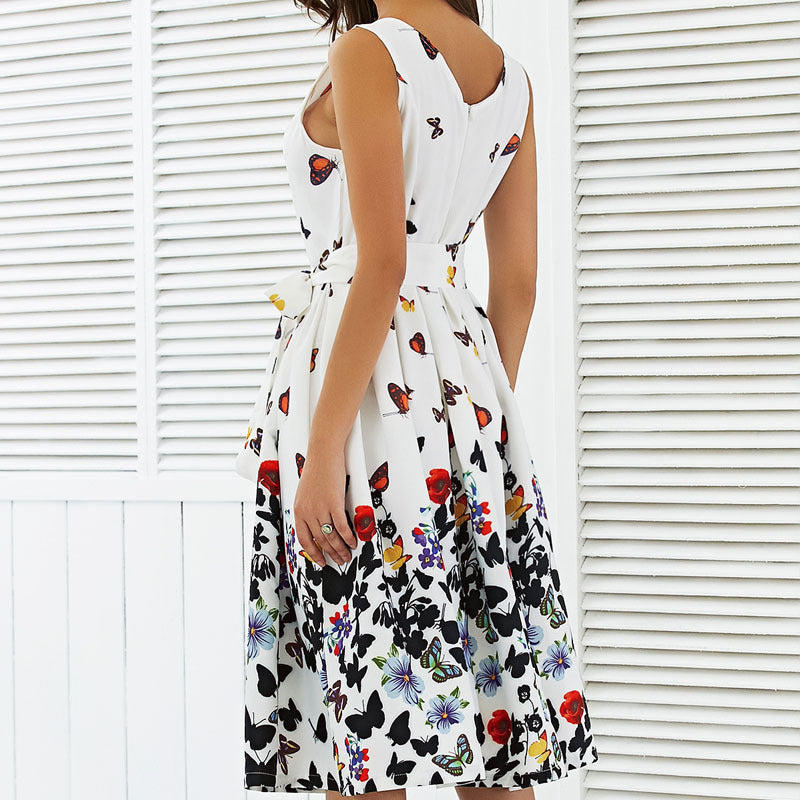 Sleeveless printed dress
