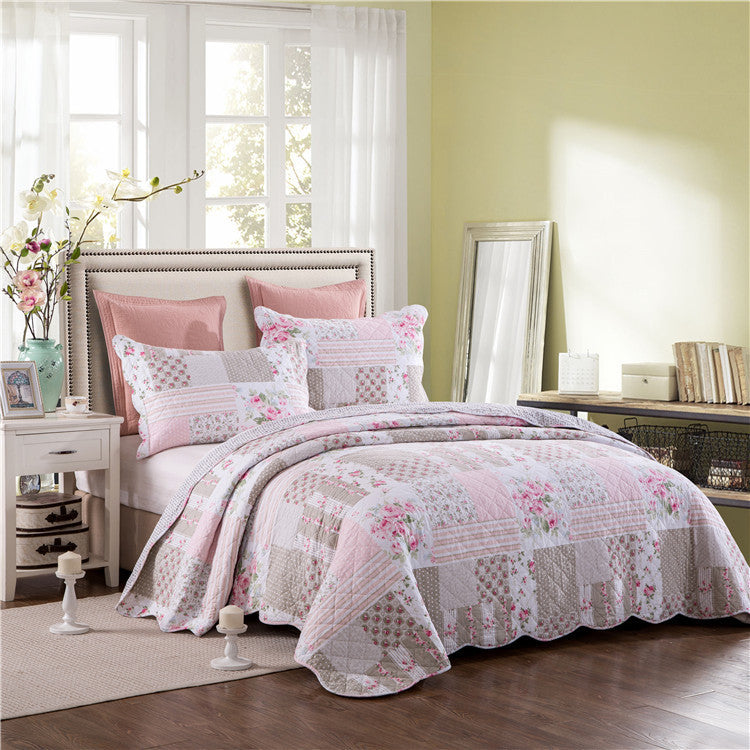 Bedding Export Printed Cotton Quilted Quilt Cover Bed Sheet Three-piece Washable