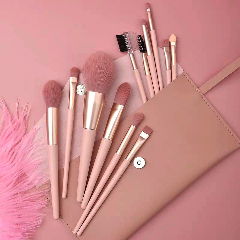 Girly Heart Nude Pink 7pcs 12pcs Makeup Brush Set