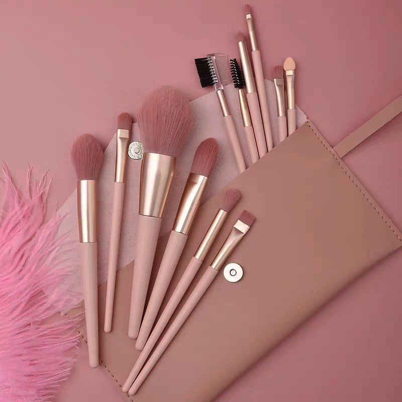 Girly Heart Nude Pink 7pcs 12pcs Makeup Brush Set