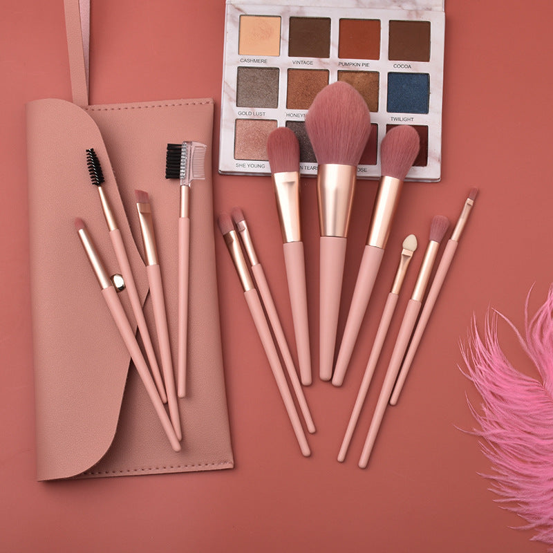 Girly Heart Nude Pink 7pcs 12pcs Makeup Brush Set
