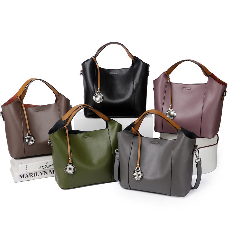 New Genuine Leather Women's Bag European And American Style Fashion Cowhide Bag Handbag Women's Shoulder Crossbody Bag