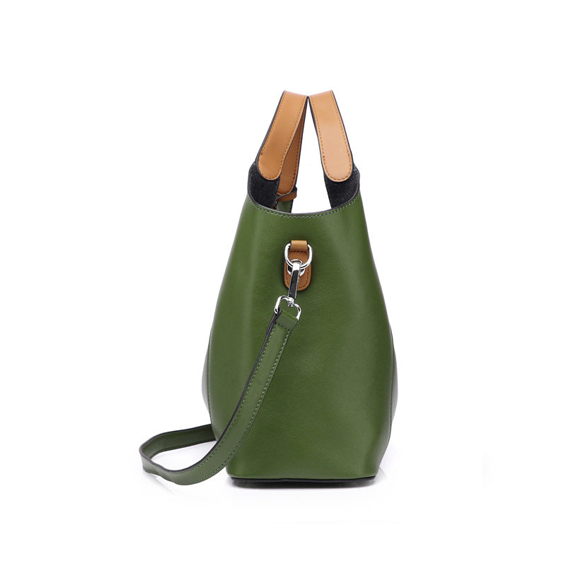 New Genuine Leather Women's Bag European And American Style Fashion Cowhide Bag Handbag Women's Shoulder Crossbody Bag