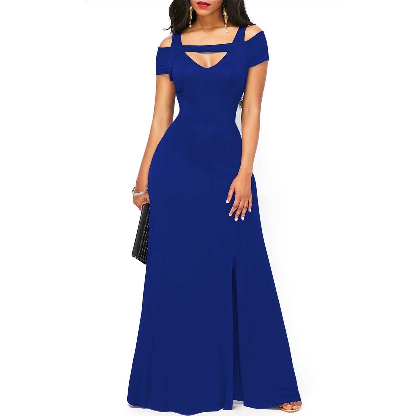 V-Neck Sexy Off-The-Shoulder Split Party Dress. WAS £30 NOW £18.99.