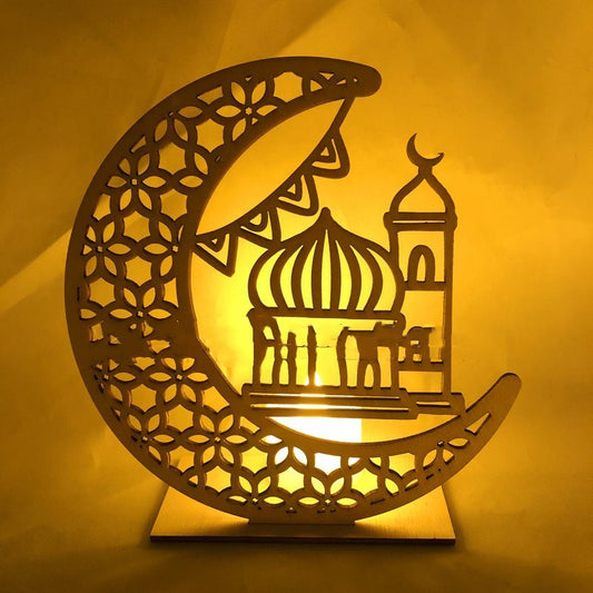 Wooden DIY Muslim Islamic Palace Decoration Gift