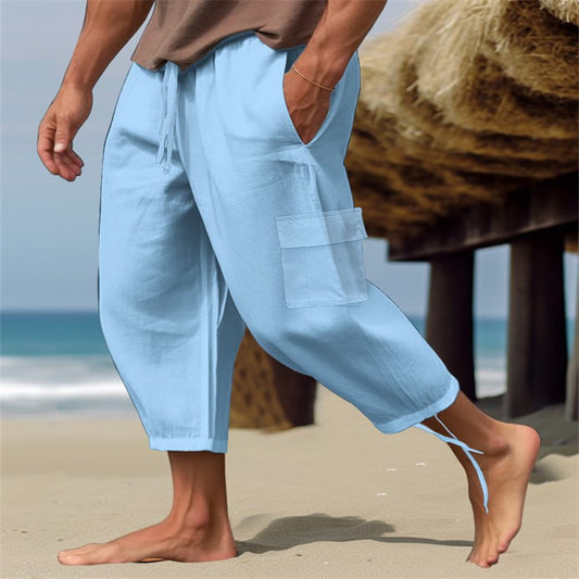 Men's Linen Multi-pocket Loose Casual Working Pants