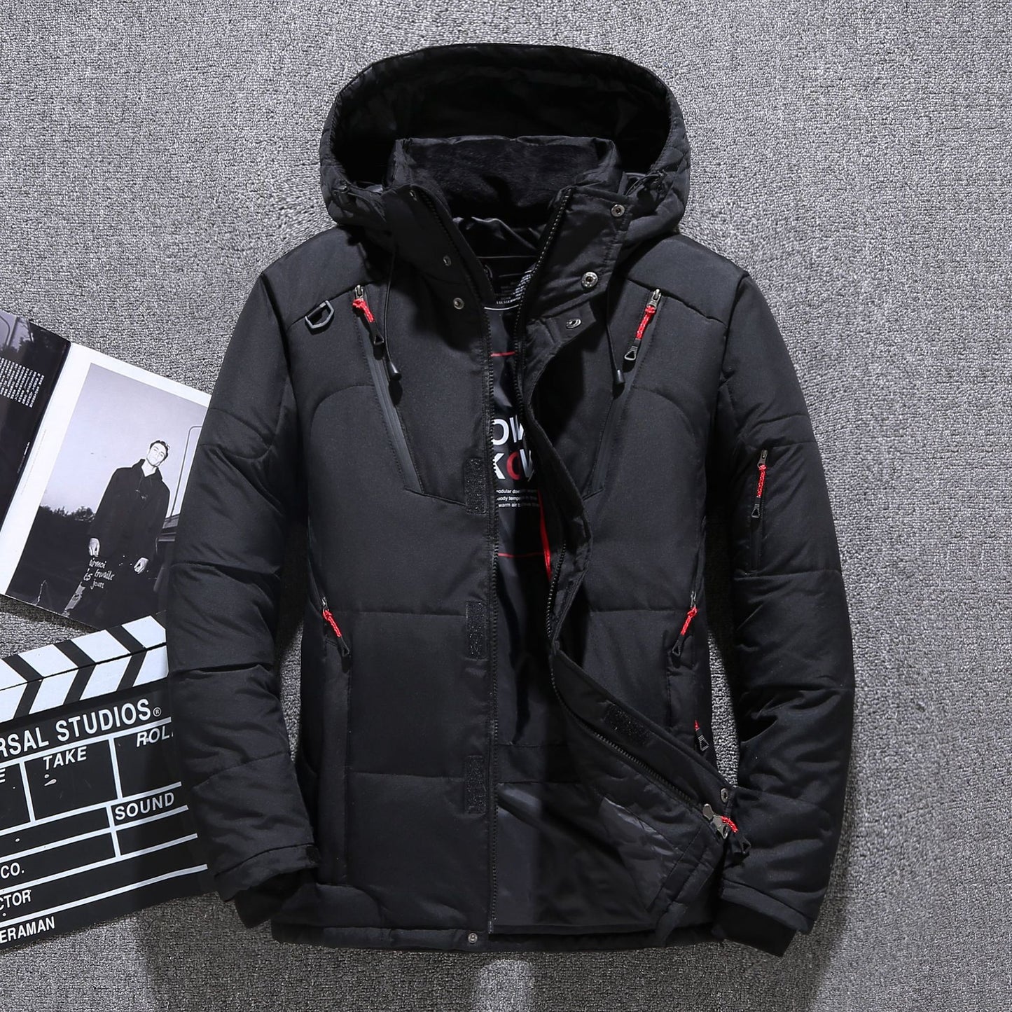 Cross-border Men's New Big Goose Down Jacket Men's Short Men's Winter Outdoor Thickened Winter Coat Amazon