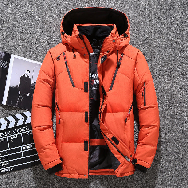 Cross-border Men's New Big Goose Down Jacket Men's Short Men's Winter Outdoor Thickened Winter Coat Amazon