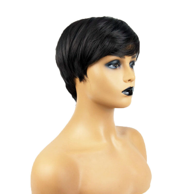 Wigs Women's African Fashion Short Straight Hair Chemical Fiber