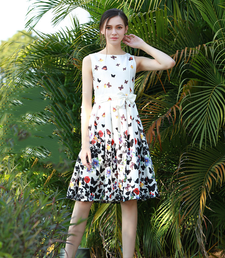 Sleeveless printed dress