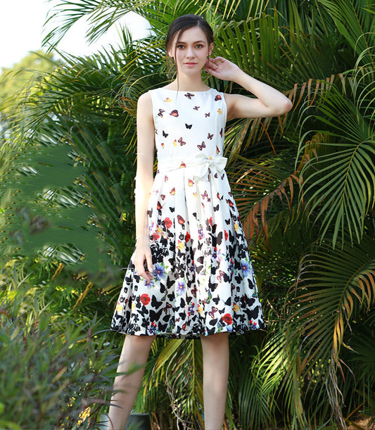 Sleeveless printed dress
