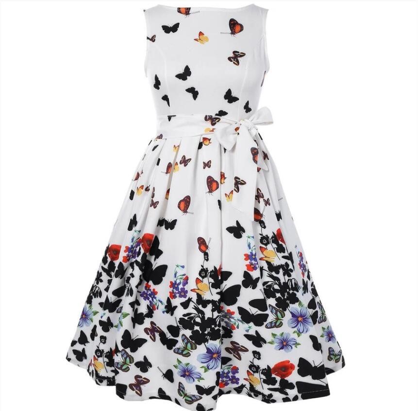 Sleeveless printed dress