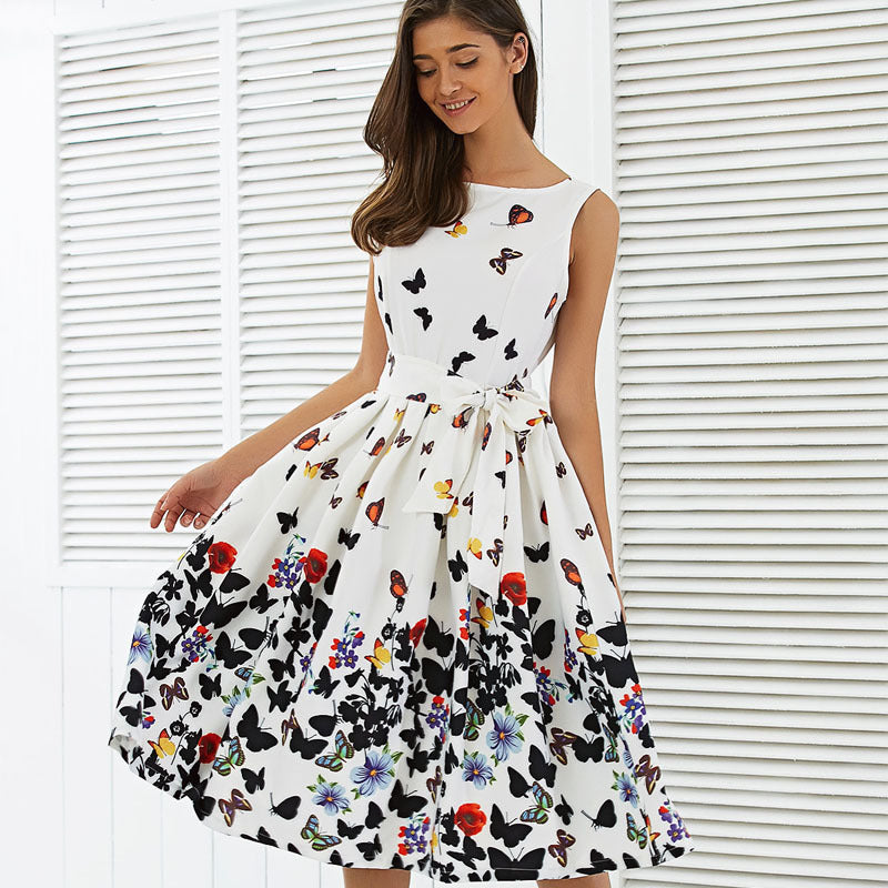 Sleeveless printed dress