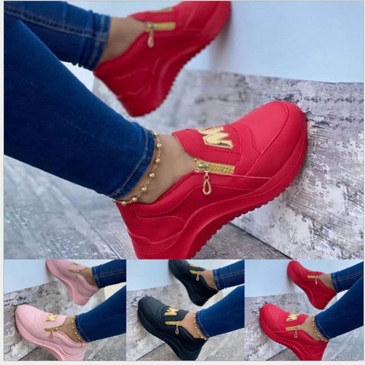 New Daily Low-cut Round Head Wedge With Plus Size