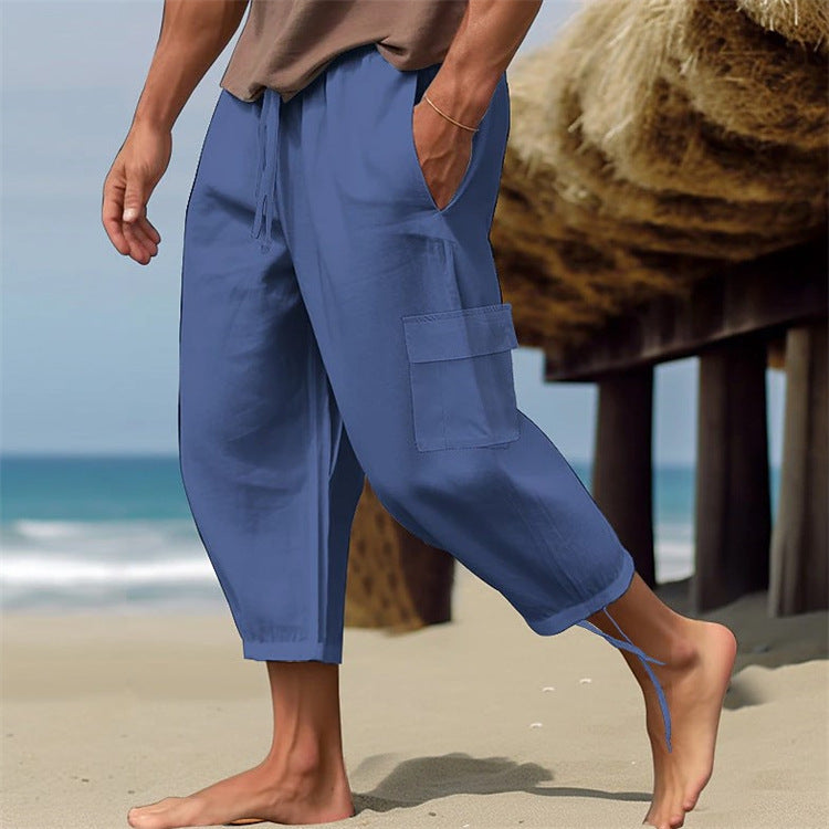 Men's Linen Multi-pocket Loose Casual Working Pants