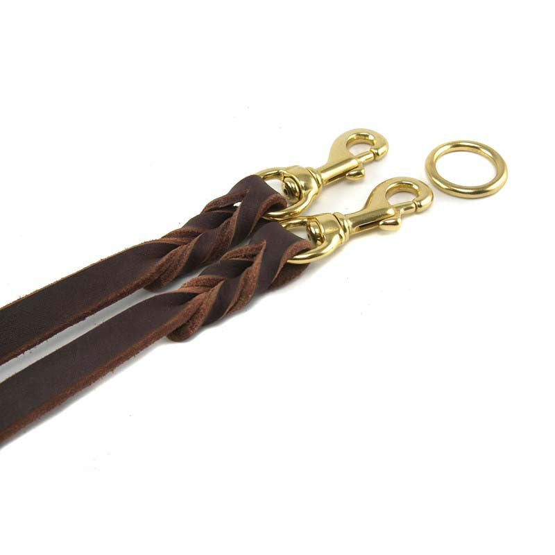 Removable Two Dog Leash One Tow Two Pairs Of Large Dog Cowhide Dog Leash Dog Leash Medium And Large German Shepherd Golden Retriever