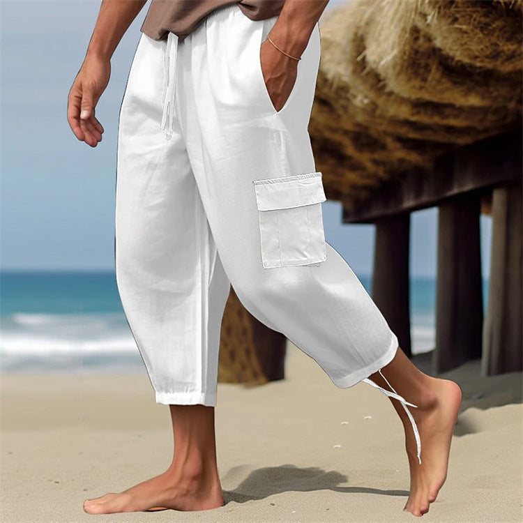 Men's Linen Multi-pocket Loose Casual Working Pants