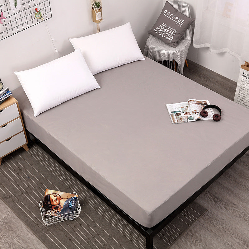 Solid Color Brushed Bed Sheet Shrimp Peel Non-balling Bed Bag Non-fading Cleaning Pad Mattress Protector