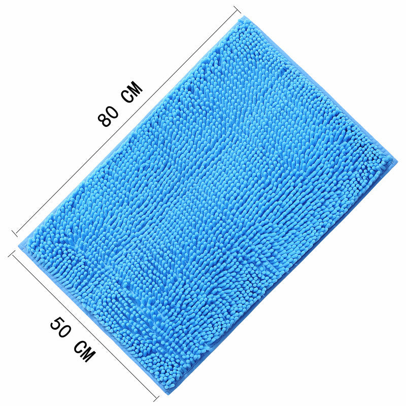 Hot Melt Adhesive Chenille Plain Carpet Home Floor Mat Door Mat Indoor Bathroom Non-slip Long Wool Floor Mat Wholesale