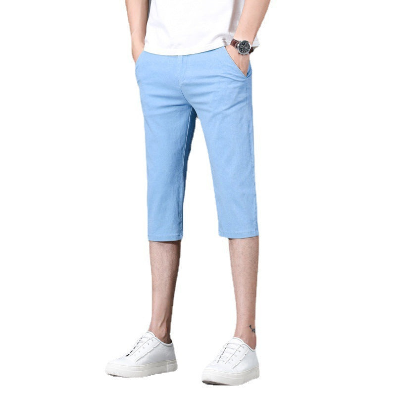 Men's Slim-fitting Mid-waist Summer Thin Casual Pants