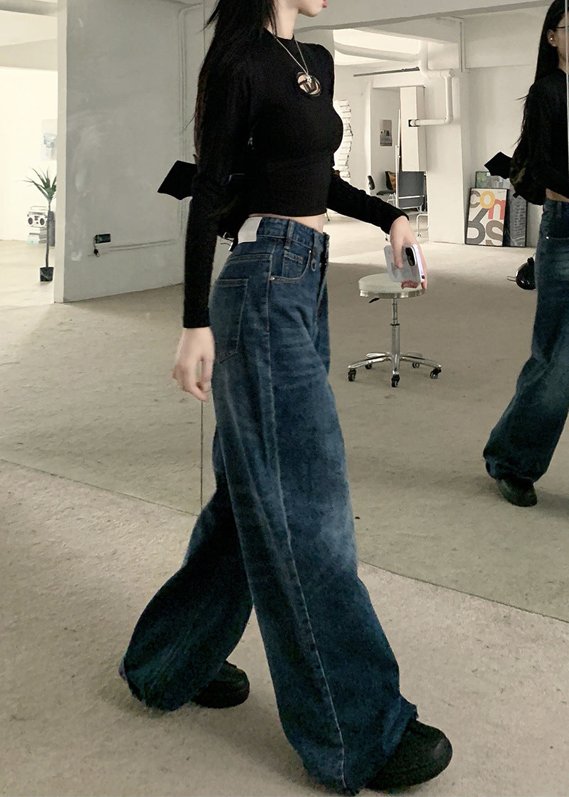 Washed All-match Loose Wide Leg Mop