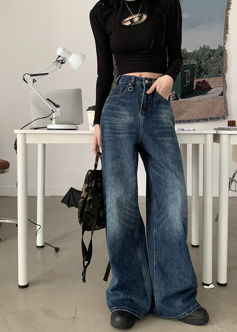 Washed All-match Loose Wide Leg Mop