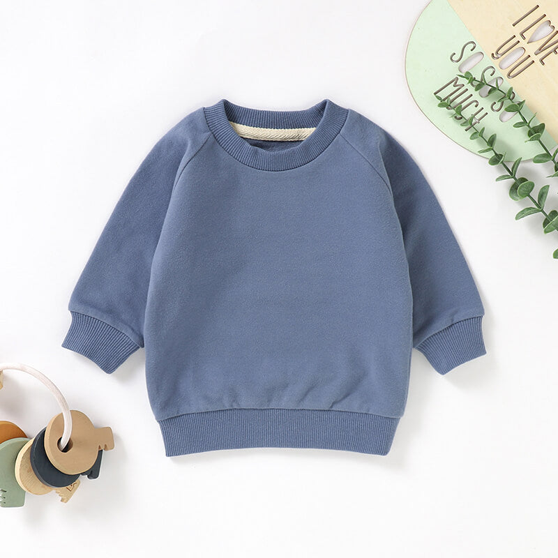 INS Hot Selling Baby Sweatshirt GOTS Certified Long Sleeve Sweatshirt Organic Cotton Children's Sweatshirt Woolen Cloth Children's Sweatshirt