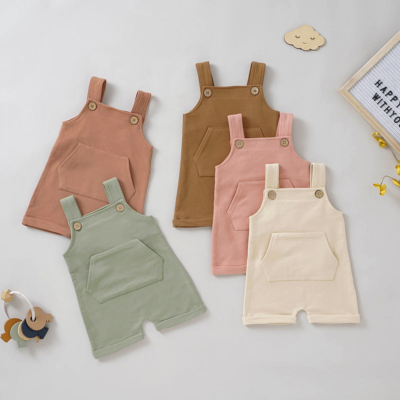 Foreign Trade Children's Straps Sweatshirt Children's Pants Organic Cotton Pants Baby Straps Pants Ins Wind Baby Straps