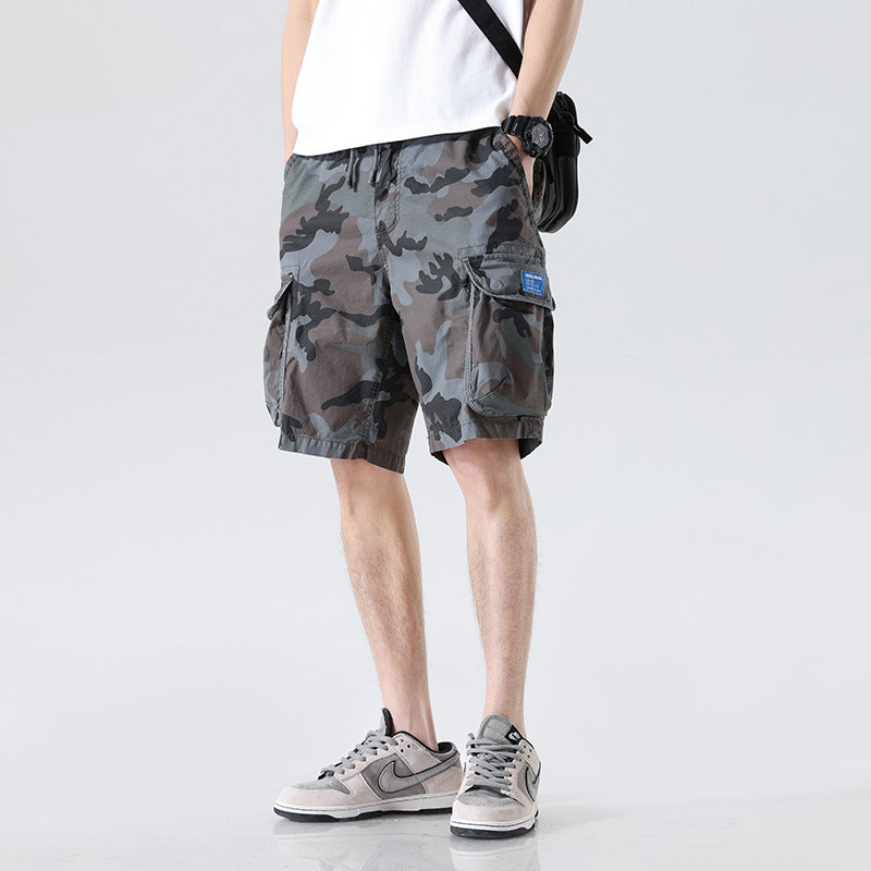 Camouflage Overalls Cropped Pants Casual Pants Simple Fashion All-match Japanese Style Men's Summer New Outerwear