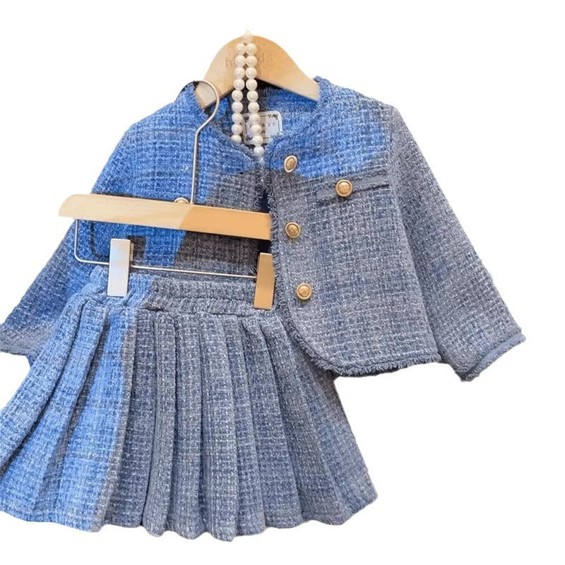 2024 Girl's French Style Chanel Style High-end Short Skirt Suit Autumn Girl's Elegant Coat Skirt Two-piece Set