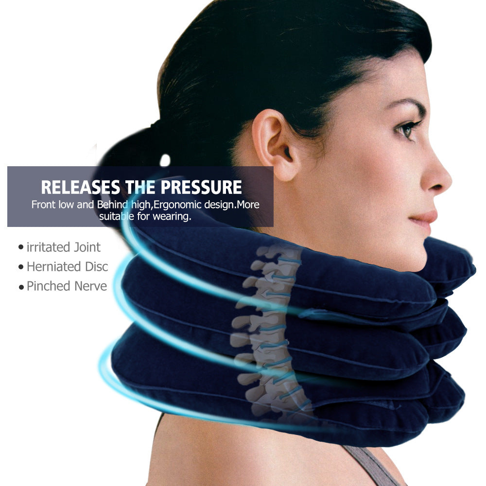 Cross-Border Domestic Cervical Vertebra Retractor Inflatable Cervical Vertebra Stretcher Thickened Travel Neck Protection Inflatable Pillow Neck Brace Source