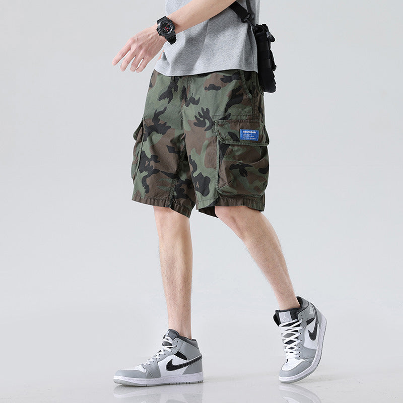 Camouflage Overalls Cropped Pants Casual Pants Simple Fashion All-match Japanese Style Men's Summer New Outerwear