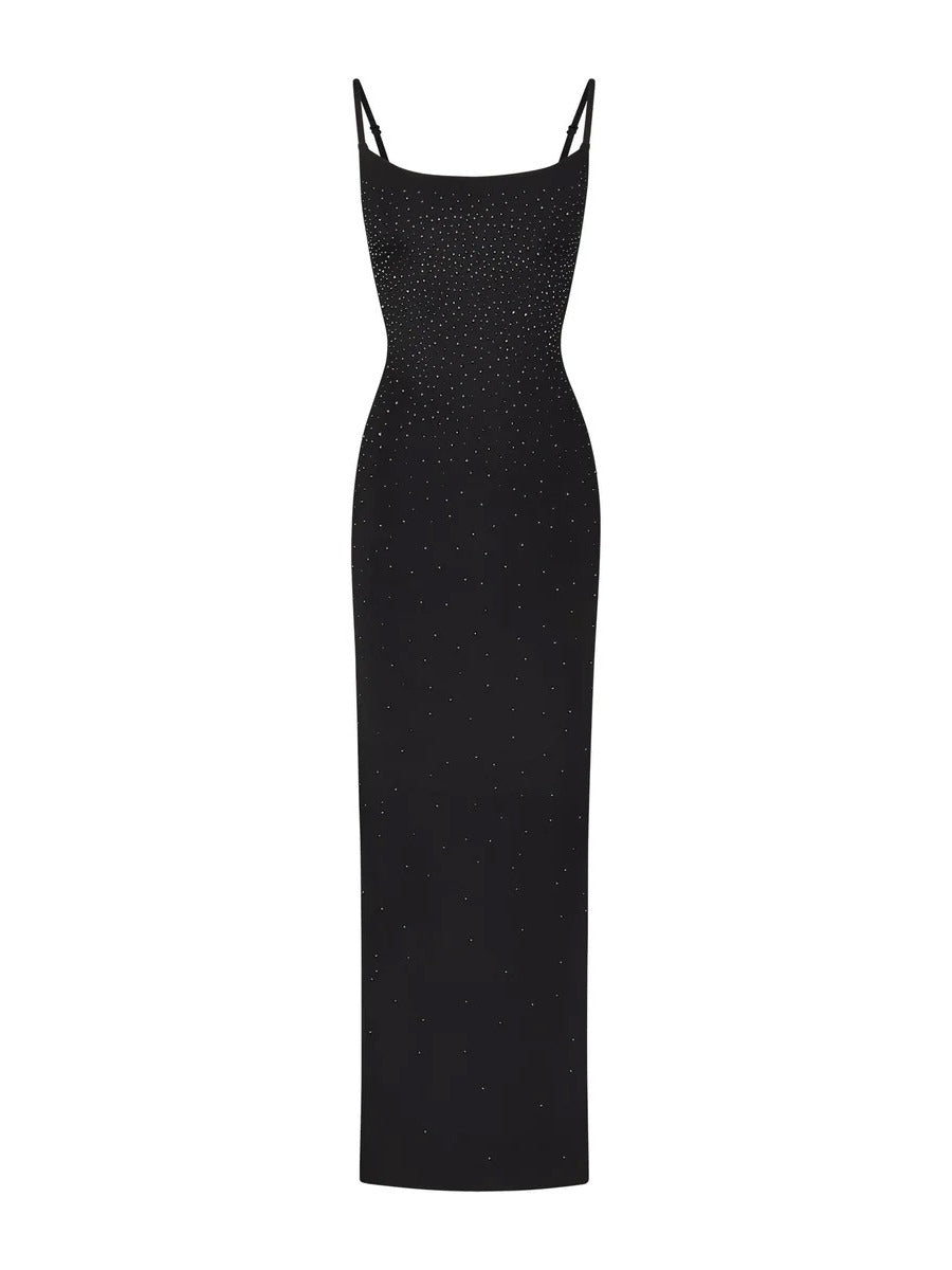 Dress Elegant Temperament Flash Diamond Slim Strap Dress Hot Girl Hip Dress