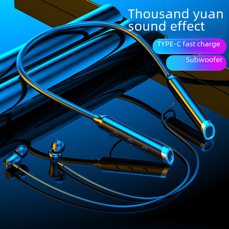 Bluetooth Wireless Headset Neck Sports Binaural In-ear Headset