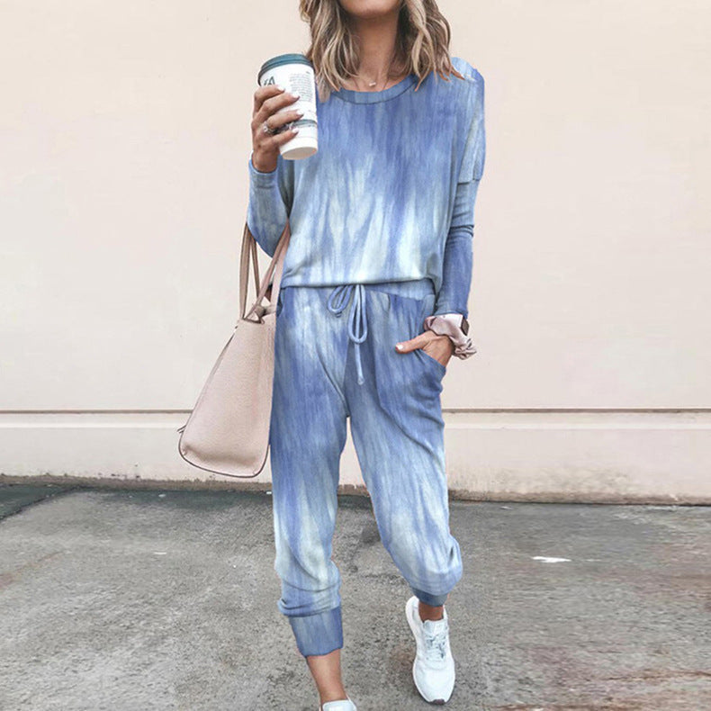 Clothing Loose Printed Long-sleeved Casual Suit