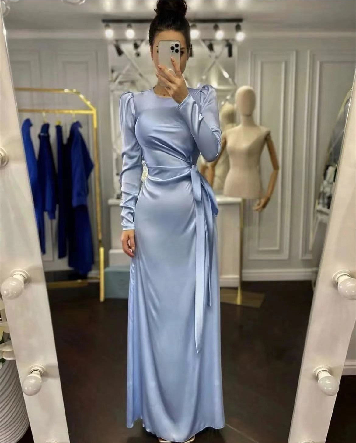 Drape Maxi Silk Dress, Drape Maxi Silk Dress For Special Occasions, Elegant Silk Dress With Side Split