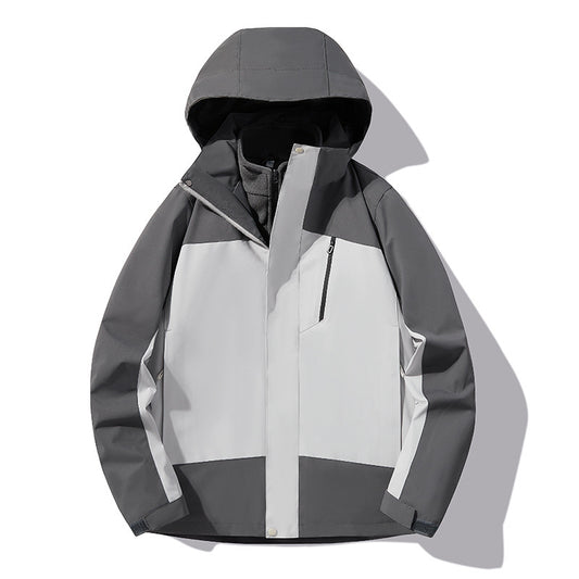 Outdoor Jacket Three-in-one Men And Women New Autumn And Winter Windproof Waterproof Sports Comfortable Warmth Removable Mountaineering Suit