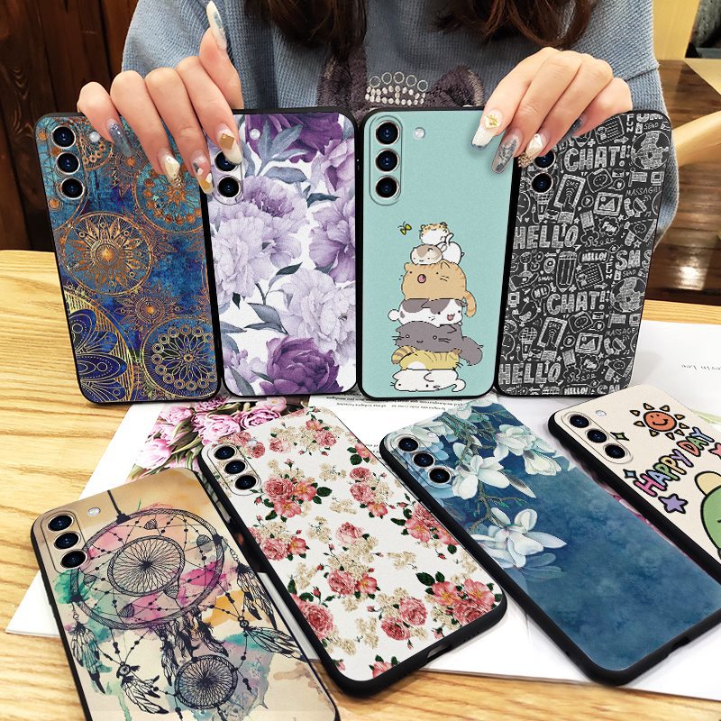 Suitable For Samsung S23 Plus/SM-S916U Mobile Phone Case Creative Men's And Women's All-inclusive Cooling Solid Color Quicksand