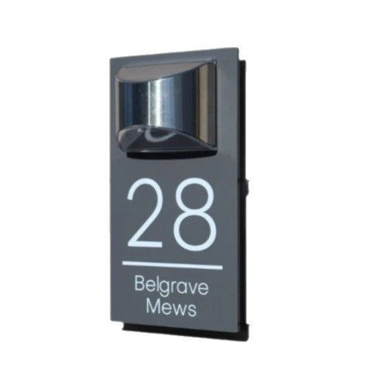 House Number Address Plate Solar House Logo LED Luminous Contemporary Modern House Number Plate
