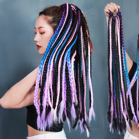Dirty Braids Wig Ponytail Color Gradient Fake Braids Women's Braids Hip-hop Hip-hop European And American Dirty Braids Trendy Braids