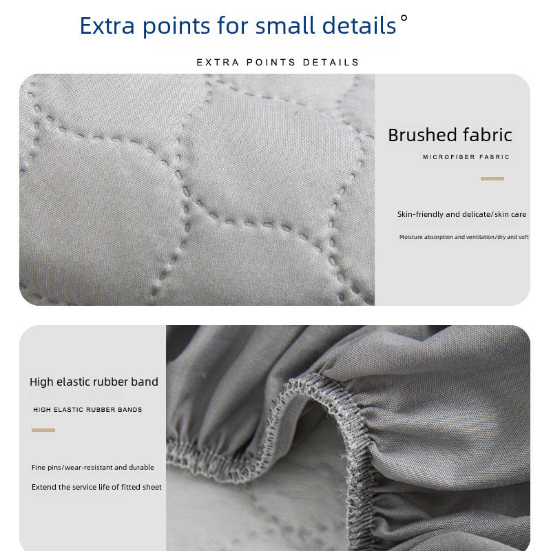 Frosted Cloth Embossed Waterproof Bed Hat Skin-friendly Breathable Mattress Protective Cover Woven Anti-mite Mattress Cover