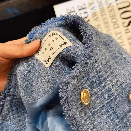 2024 Girl's French Style Chanel Style High-end Short Skirt Suit Autumn Girl's Elegant Coat Skirt Two-piece Set