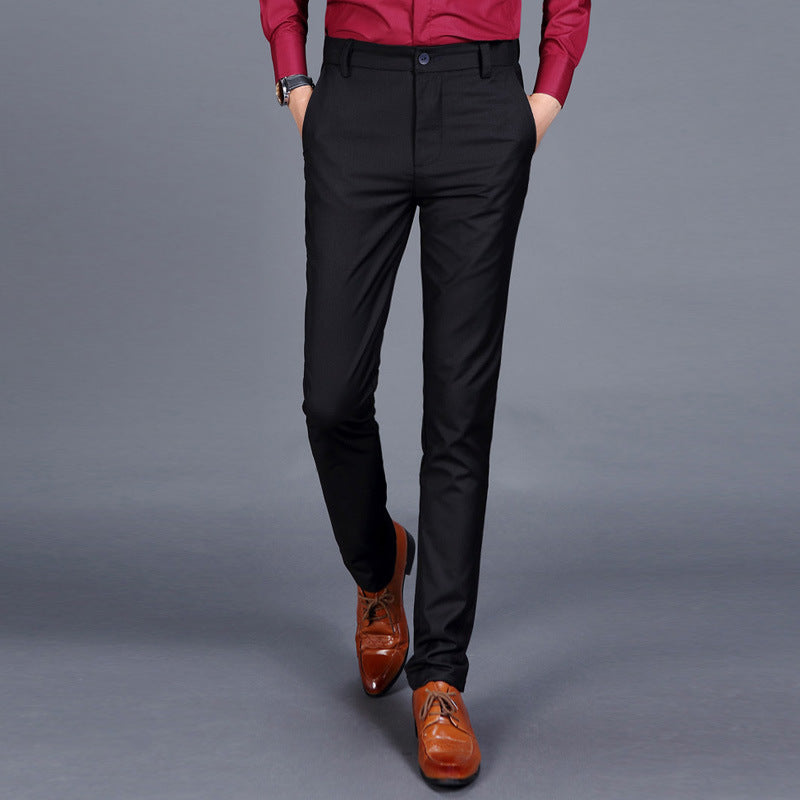 Foreign Trade Four Seasons Regular Men's Business Casual Trousers Men's Slim-fit Small Straight Trousers Work Clothes Professional Pants