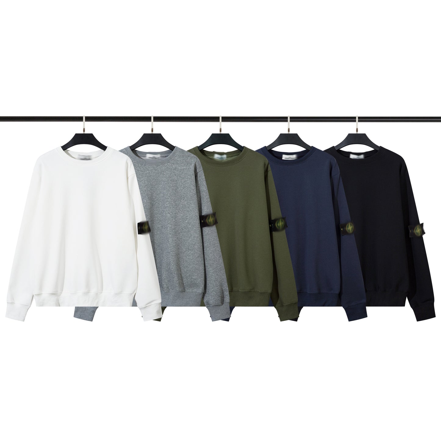 Cross-border STONE Stone Island Basic Arms Round Neck And Fluff Loop Solid Color Sweatshirt Long Sleeve Jacket For Men And Women