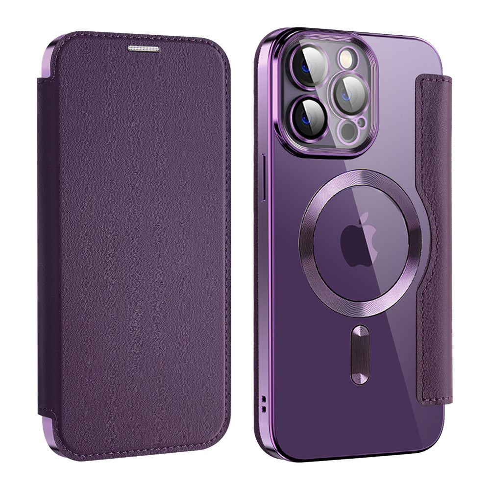 IPhone16 Wireless Phone Charger Case Apple 14 Protective Cover Card 13Pro Ultra-thin Phone Case Transparent