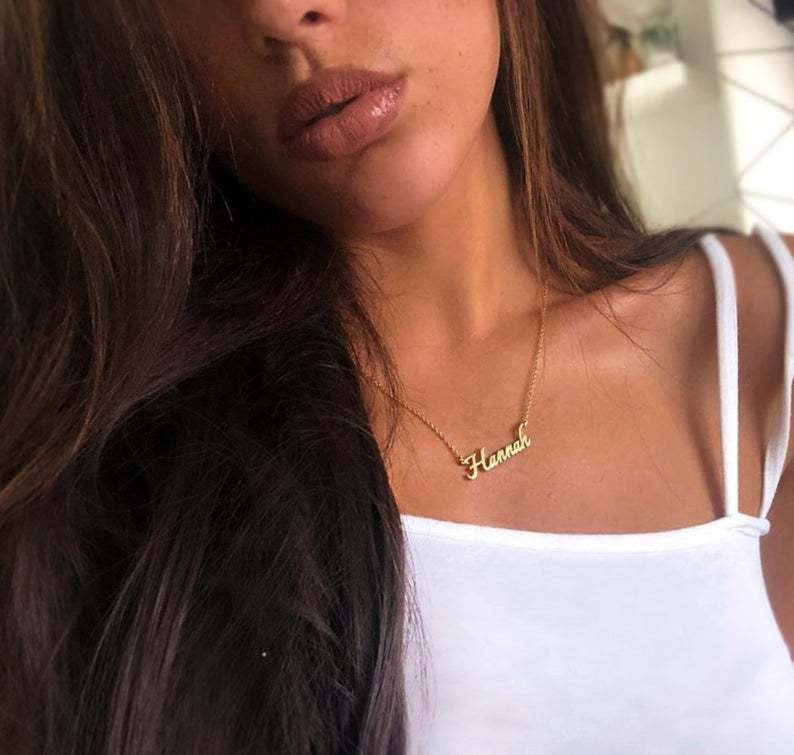 Factory Custom Stainless Steel Diy Private Settable Necklace Gold Plated 18k Necklace English Name