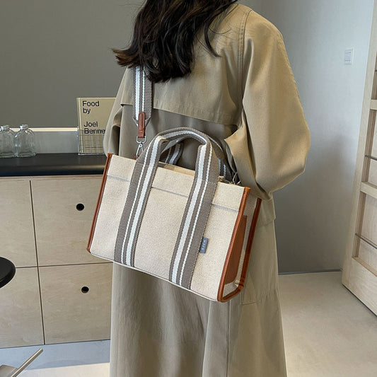 Bag Women's Handbag Contrast Color Crossbody Bag 2024 New Cross-border Fashion Women's Handbag Canvas Bag Women's Fashion