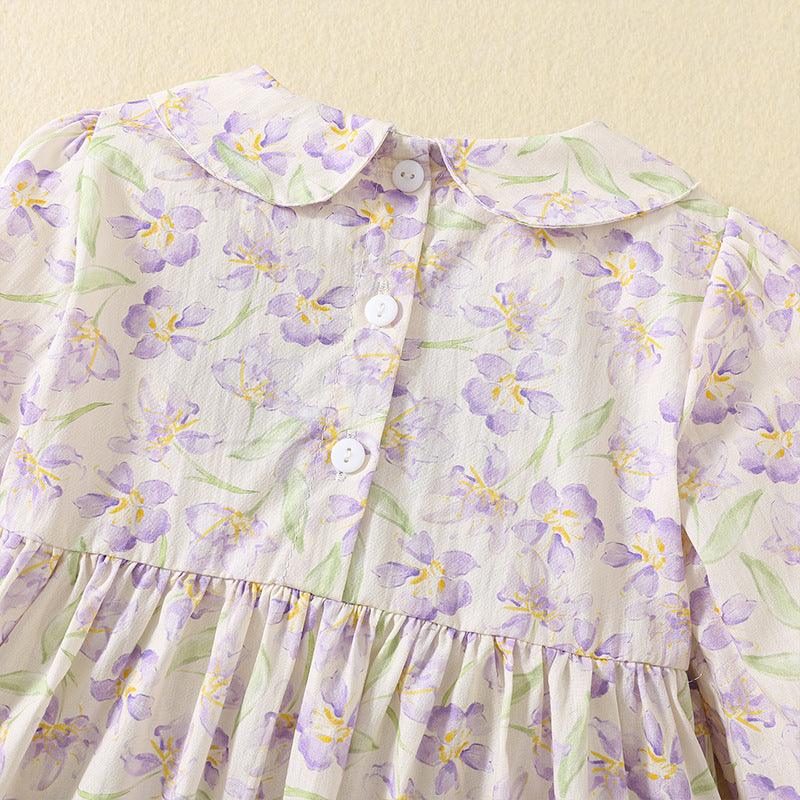 Girls' Dress Flower Embroidered Floral Cotton Dress Children's Baby's Western Princess Dress
