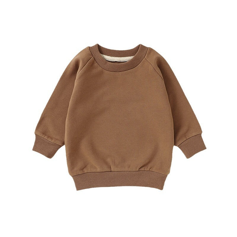 INS Hot Selling Baby Sweatshirt GOTS Certified Long Sleeve Sweatshirt Organic Cotton Children's Sweatshirt Woolen Cloth Children's Sweatshirt